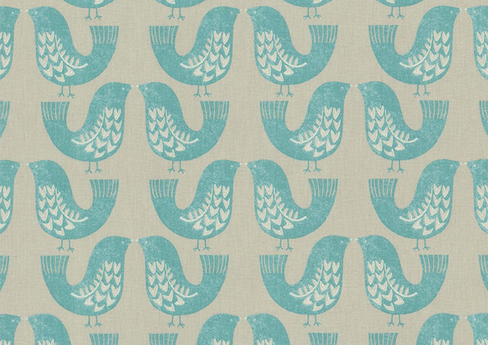 Scandi Birds, Aqua - Twist&Fit Roman Blind - Image 7